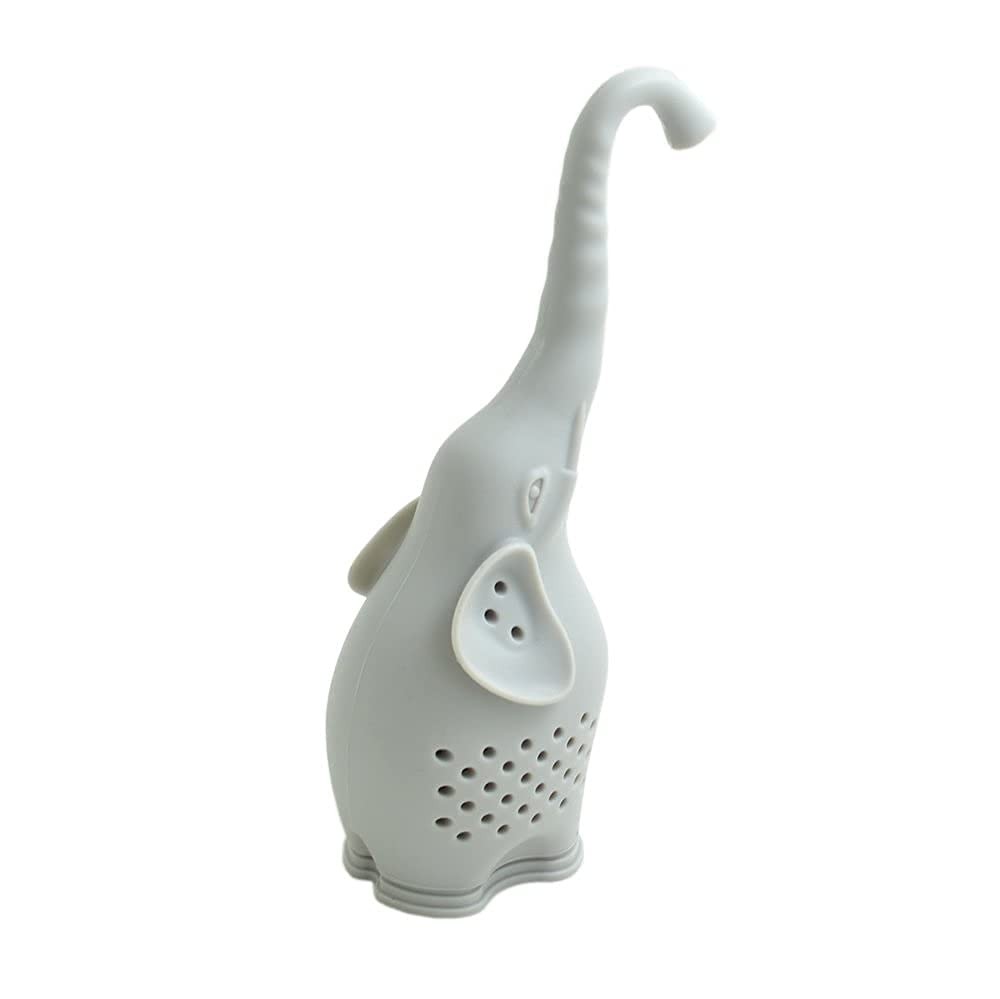 1pcs Silicone Tea Infuser Creative Elephant Tea Strainer grey