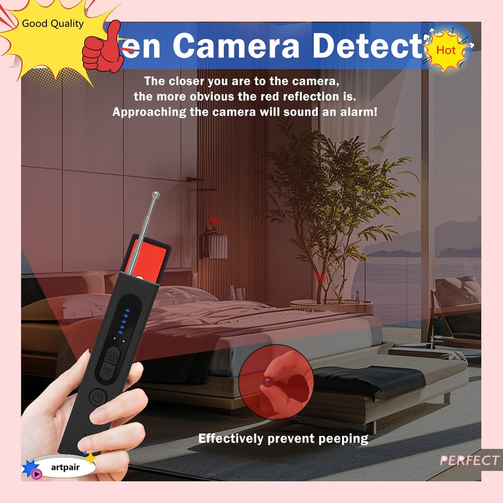 Portable Hidden Camera Detector, Finder Bug GPS Tracker Scanner Device Car Hotel