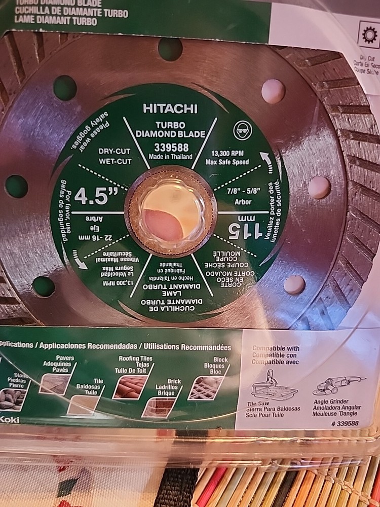 Hitachi 4.5" Turbo Diamond Blade