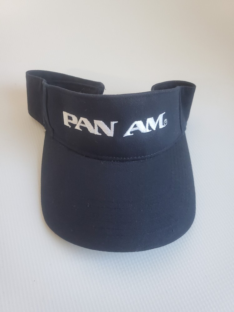 PAN AM Visor - Navy Blue - White Embroidered Logo - Adjustable Size