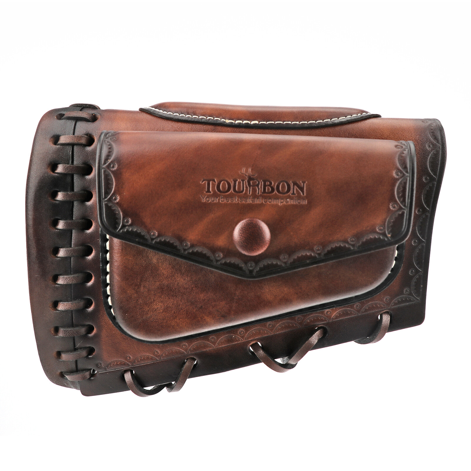 Tourbon Leather Slipon Recoil Pad Rifle Cheek Rest Riser Gun Buttstock Cover Bag