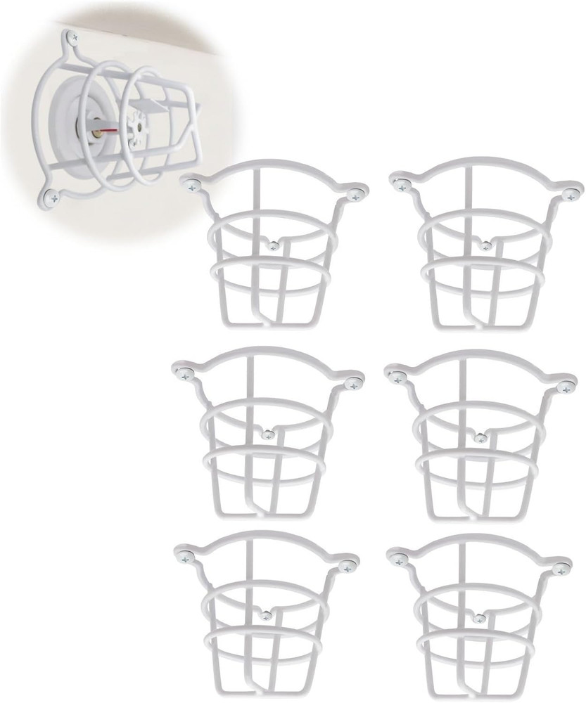 White Fire Sprinkler Head Guard Cover Cage Protector - 6 Pack
