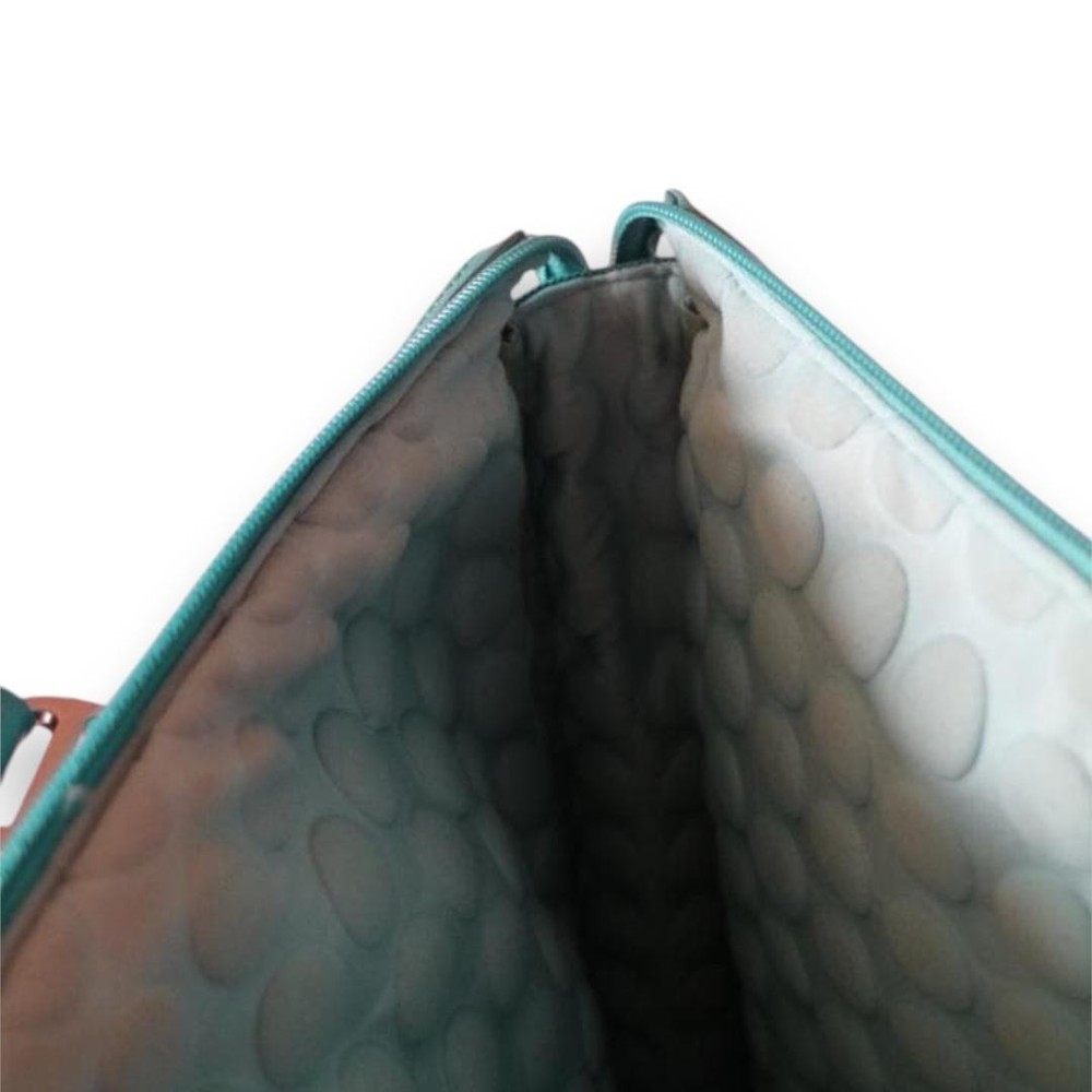 Tumi Turquoise Nylon Shoulder Bag Adjustable Strap Used Stylish Utility