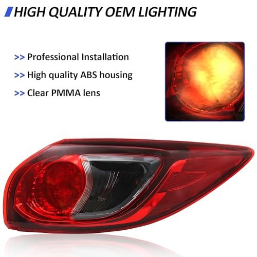 Outer Tail Light Fit for 2013 2014 2015 2016 Mazda CX-5, Right Passenger Side