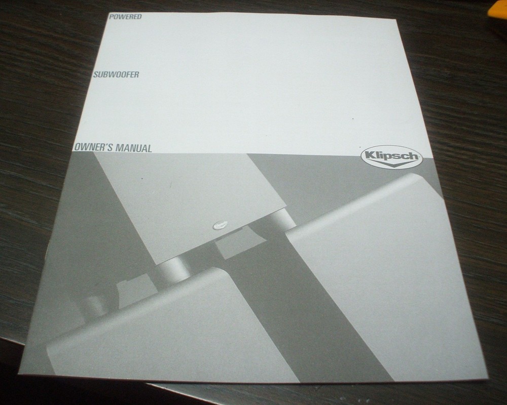 Klipsch Powered Subwoofer  Owner's Manual