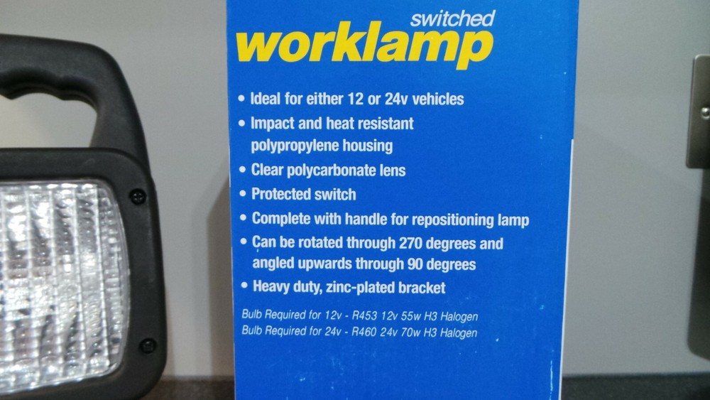 RING SWITCHED WORKLAMP 12/24 VOLT RCV9550 RECTANGULAR HALOGEN BRIGHT/LONG BEAM