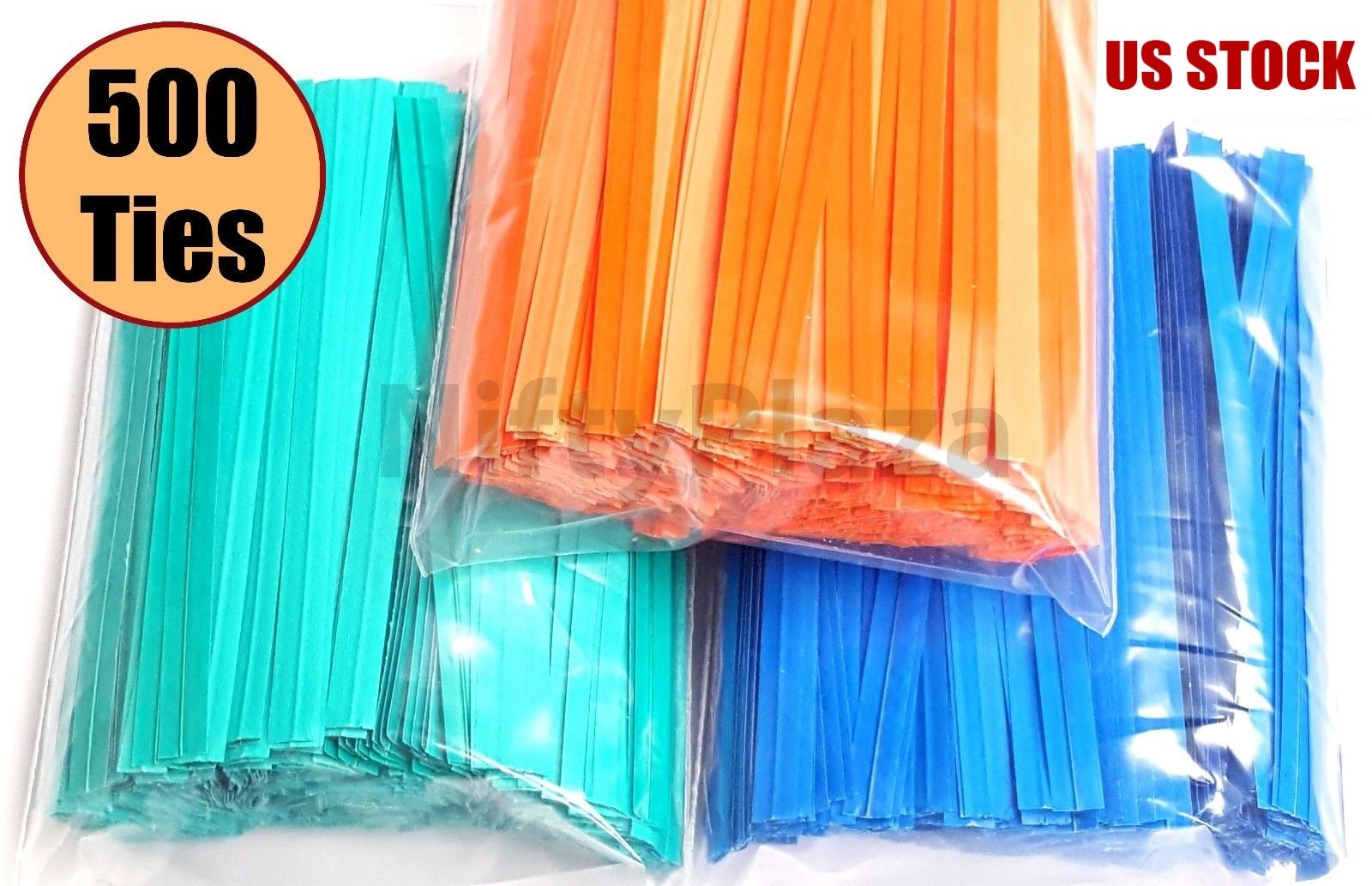 NiftyPlaza 500 Twist Ties 4 Inch Length Plastic Coated No Rip Paper Ties Cello