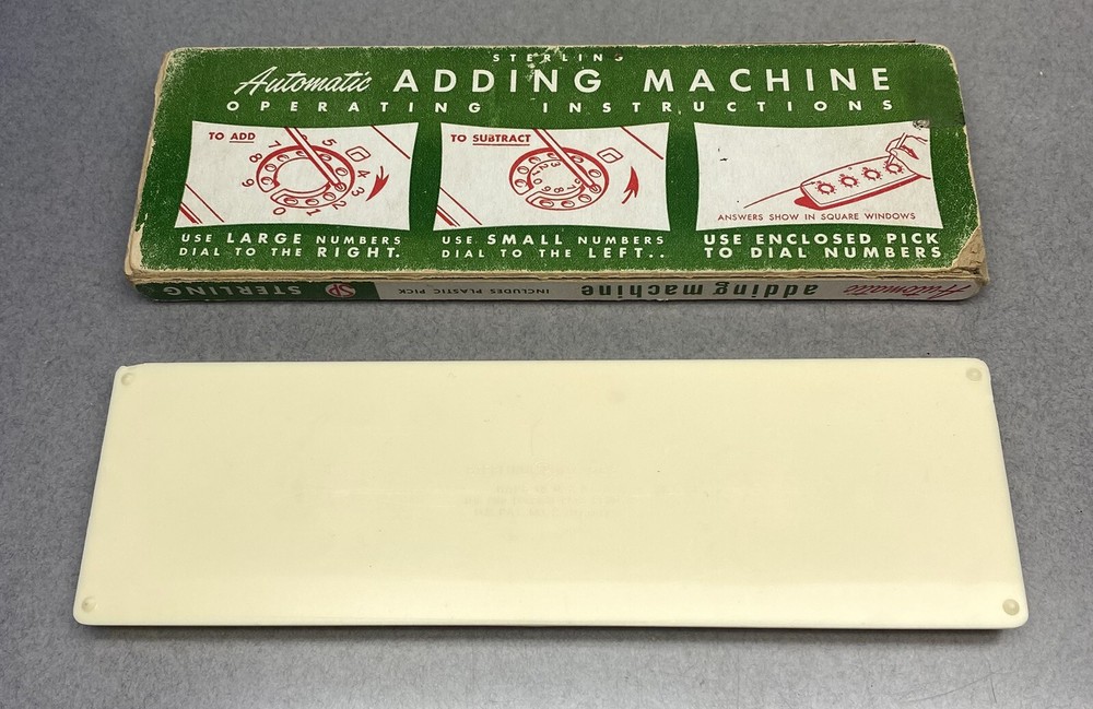 Vintage STERLING Automatic Adding Machine W Box Math Tool No Stylus
