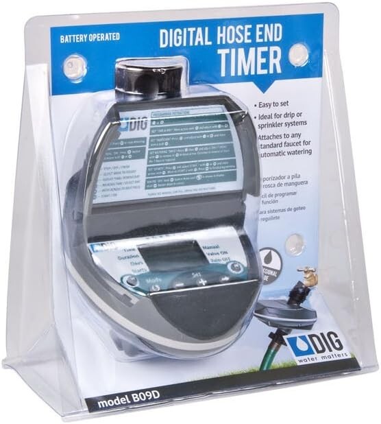 DIG BO9D - Battery Powered Digital Hose End Irrigation Watering Timer Clamshell