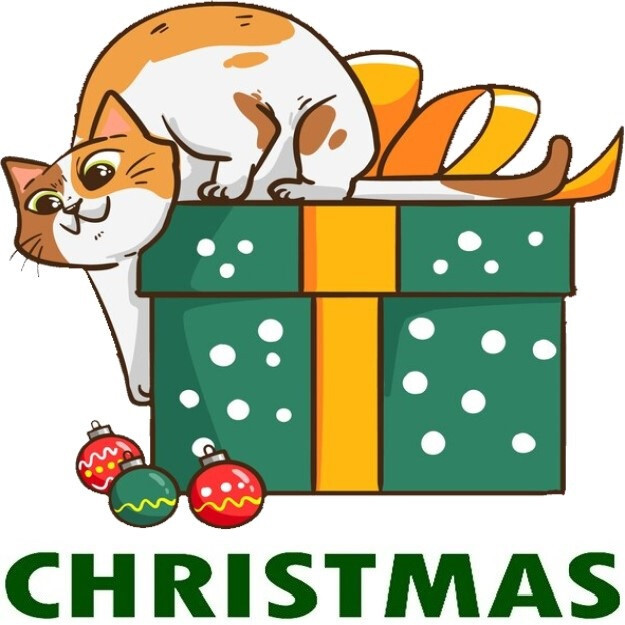 30 Custom Christmas Curious Cat Personalized Address Labels