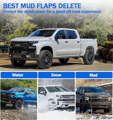 Mud Flap Deletes for Chevy Silverado - Front & Rear Mud Flap Replacement Kit