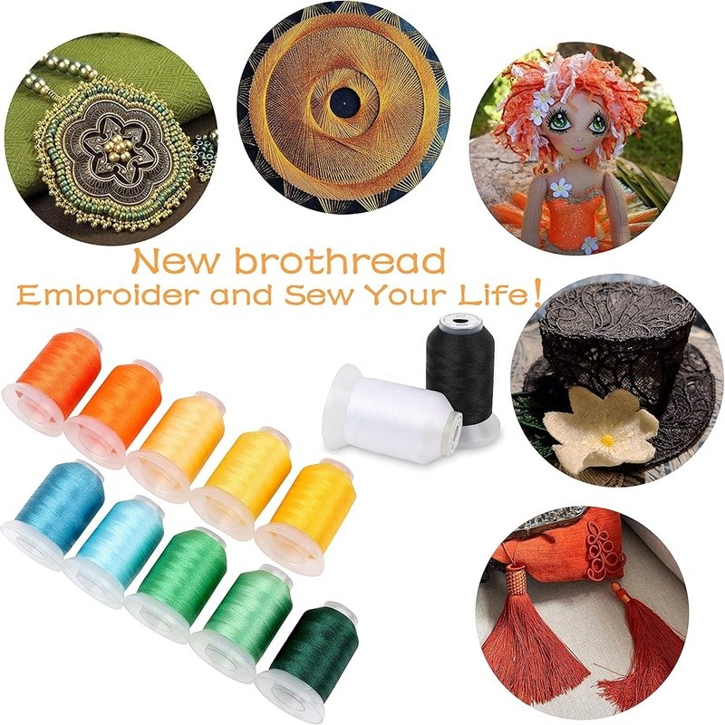 Embroidery Thread Starter Kit 63 Spools Polyester Thread 10x10yd Stabilizer New