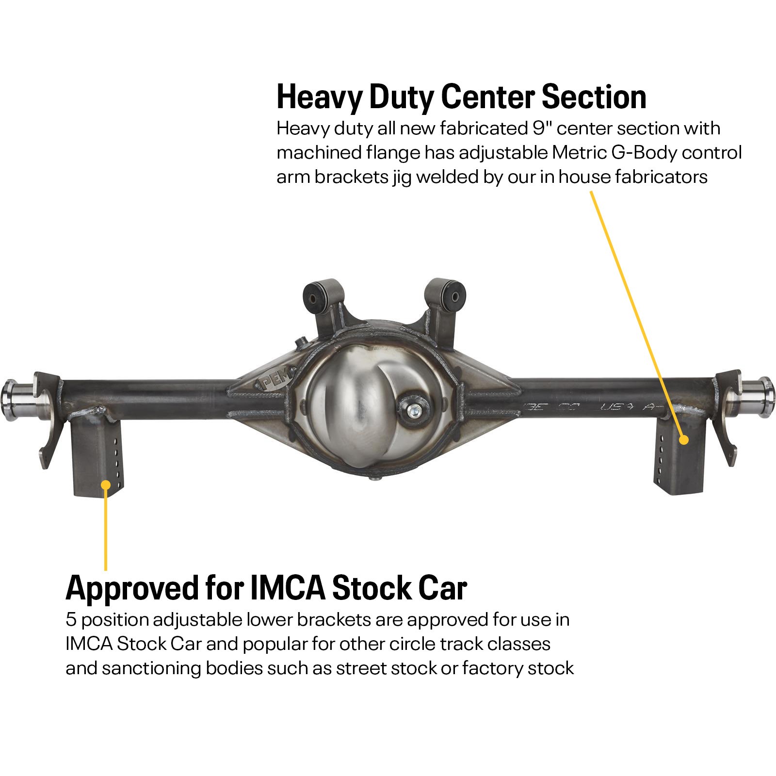 9 Inch Floater Rear End w/ Adjustable Metric Brackets, 5x4.75, 60