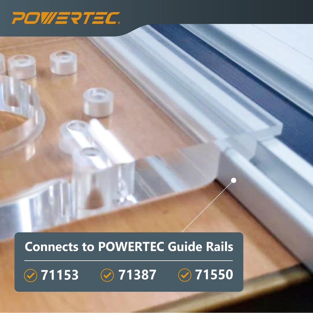 POWERTEC Guide Rail Adapter for Fixed Base Trim Routers. Fits Fixed Base DeWa...