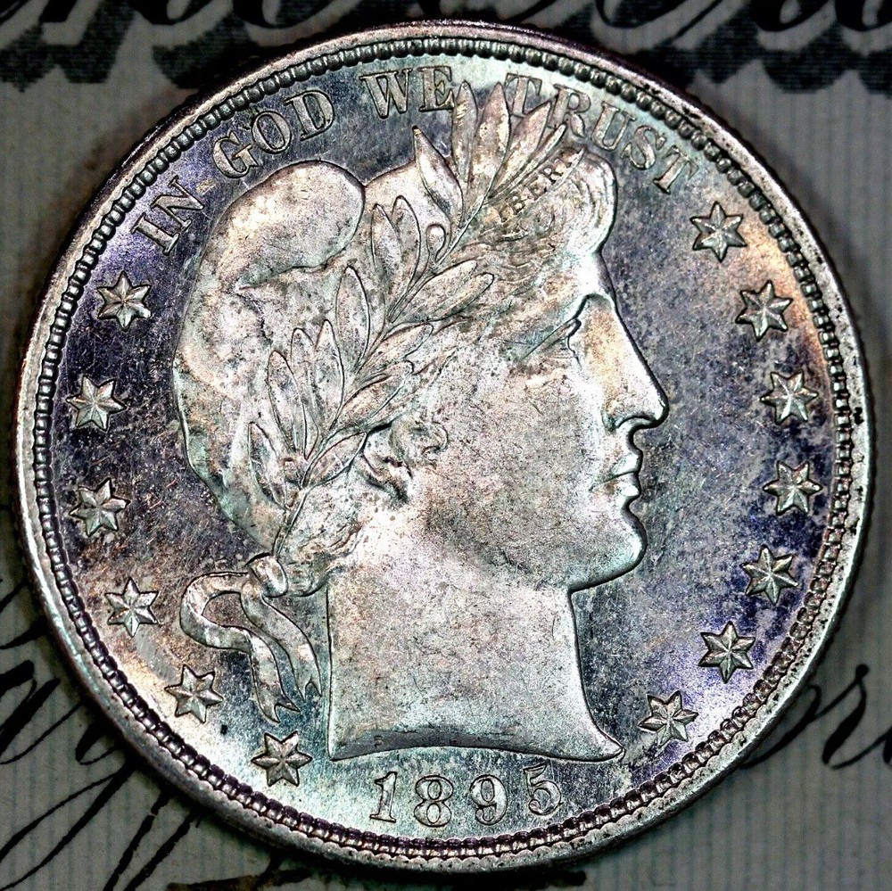 1895-S SOLID+ GEM BU MS BARBER HALF-DOLLAR FROM ORIGINAL COLLECTION DC46