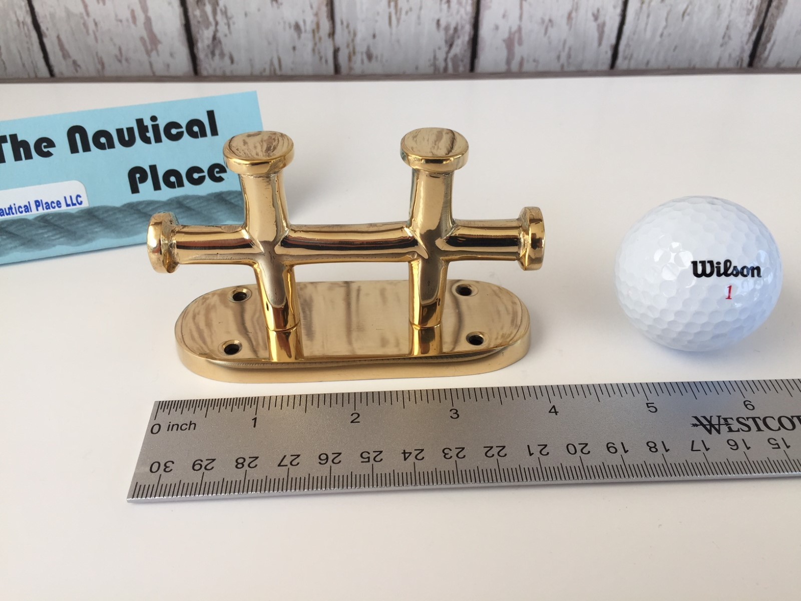 Brass Double Cross Bollard Cleat - Nautical Marine Boat Dock Chock - Handle Hook