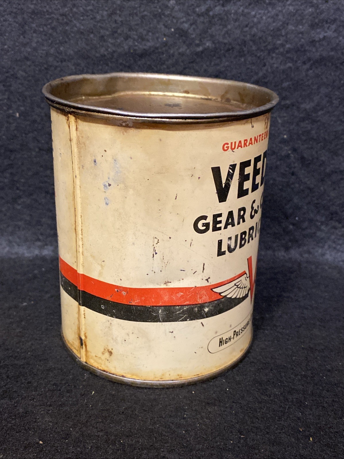VINTAGE FULL NOS 1940's VEEDOL GEAR & CHASSIS LUBRICANTS 1-LB FLYING A CAN!