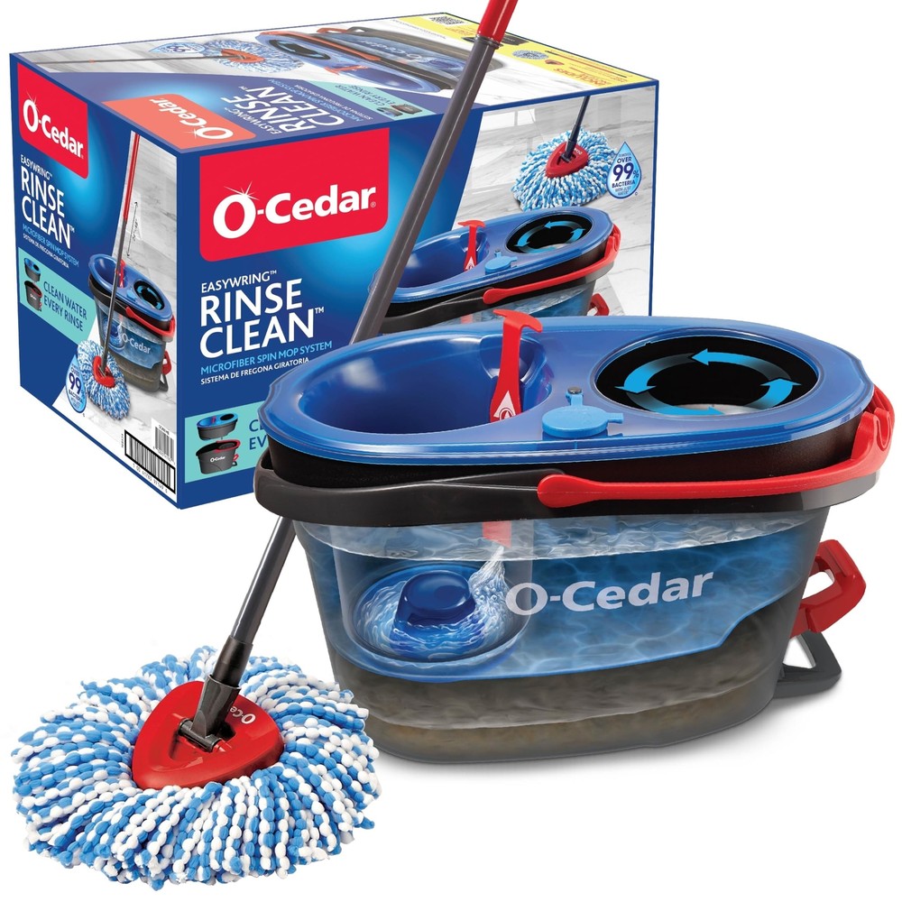 O-Cedar RinseClean Spin Mop & Bucket System | Clean with Clean Water | Remove...