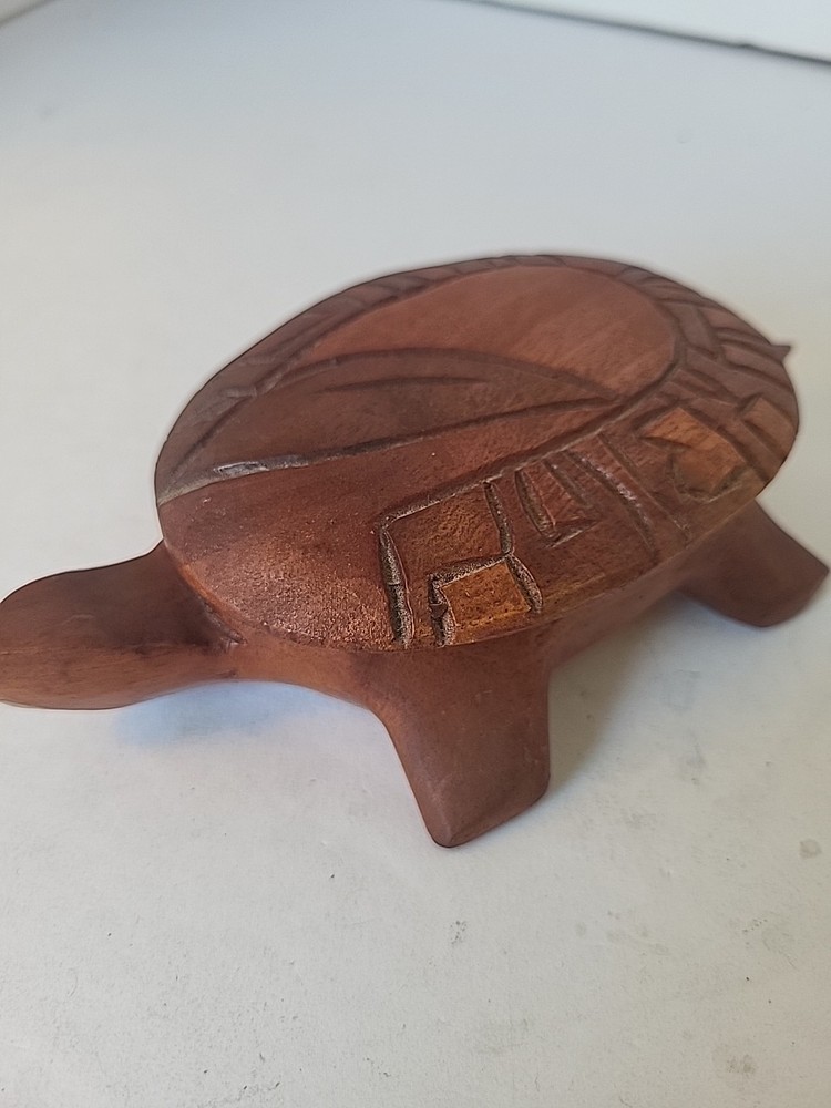 Hand Carved Turtle Trinket Box