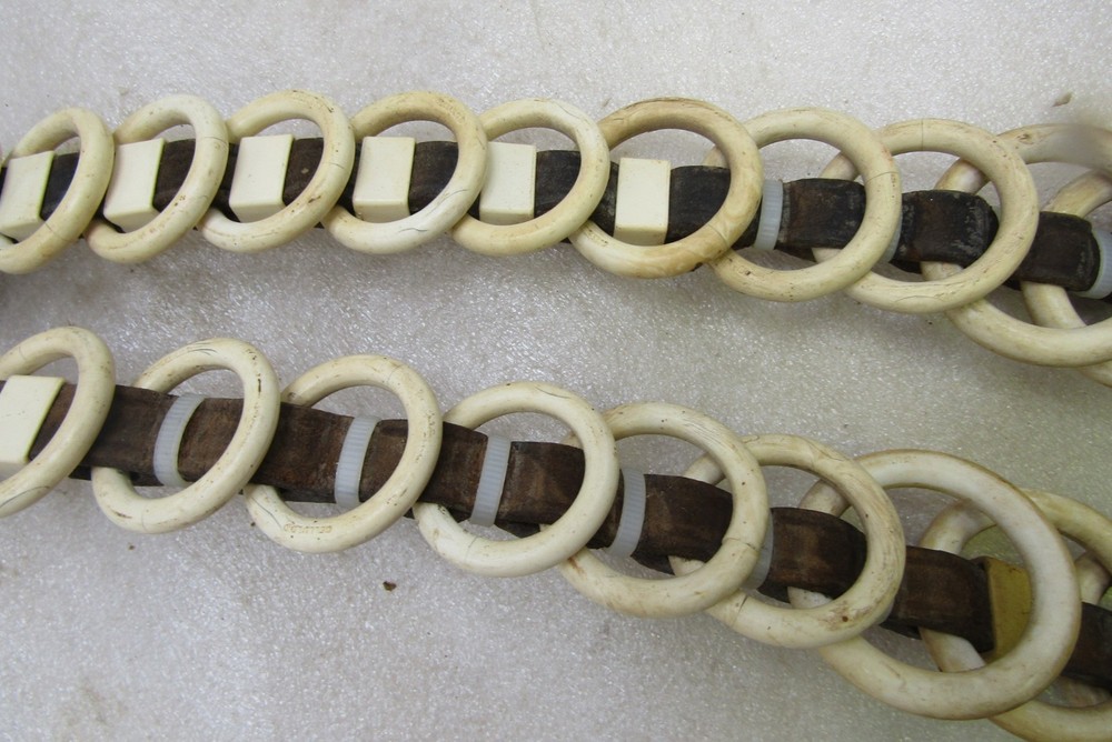Celluloid harness spreaders & leather pieces