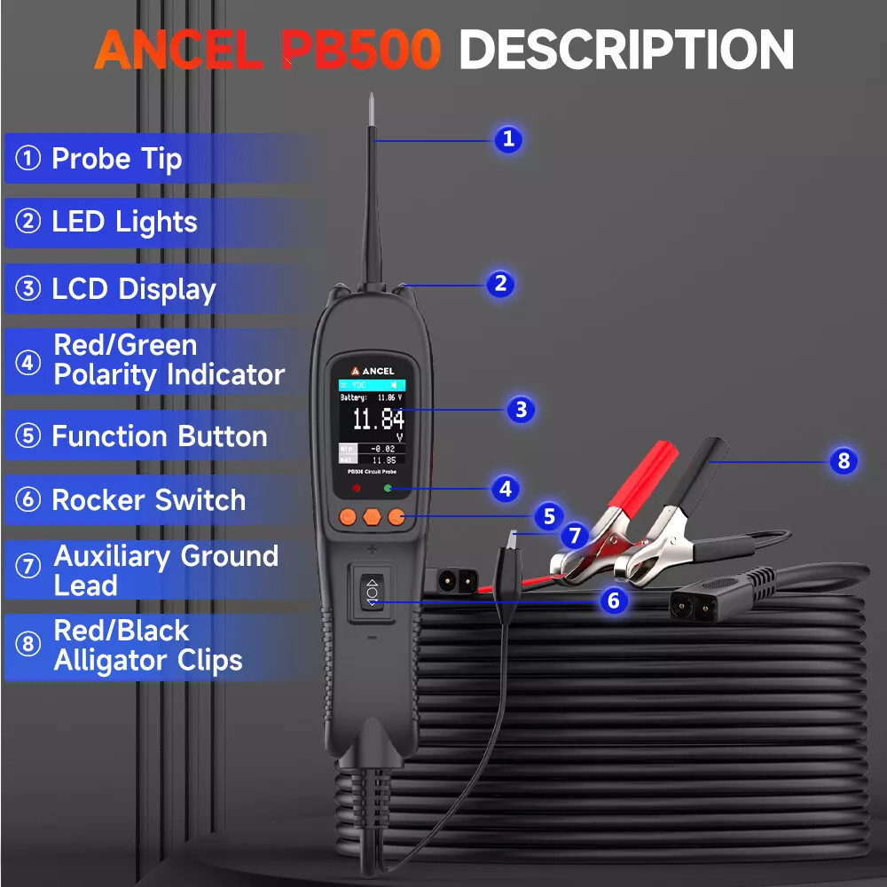 ANCEL Circuit Power Probe Tester AC/DC Voltage Electrical System Test PB500