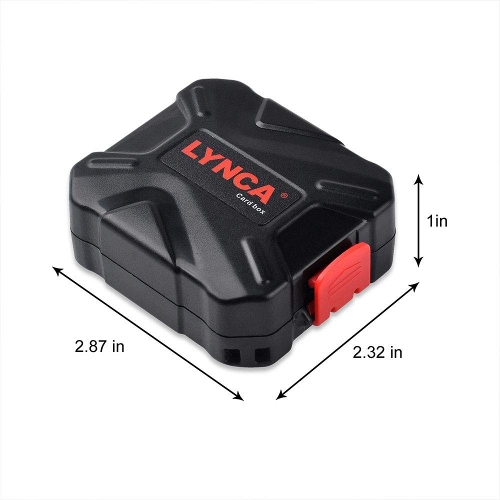 LYNCA Memory Card Case Holder, Hard Protector KH5, Red