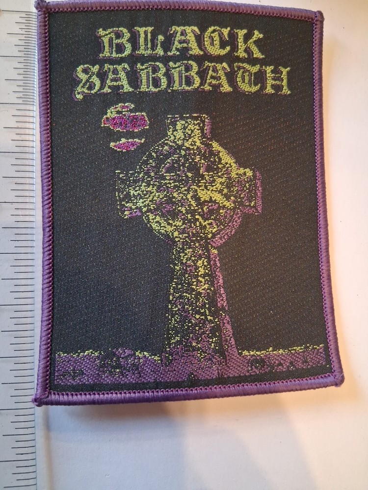 black sabbath headless cross Purple Border Woven Patch