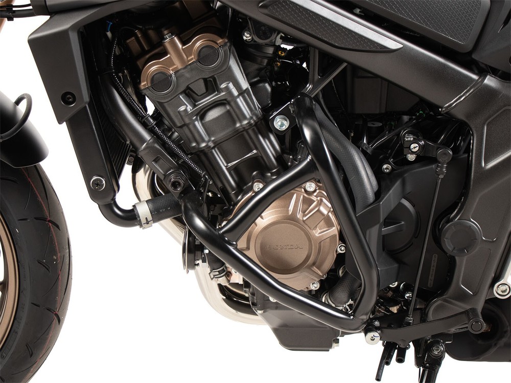 Honda CB 650 R Engine Protection Bar "Solid" Black BY HEPCO & BECKER 2024-