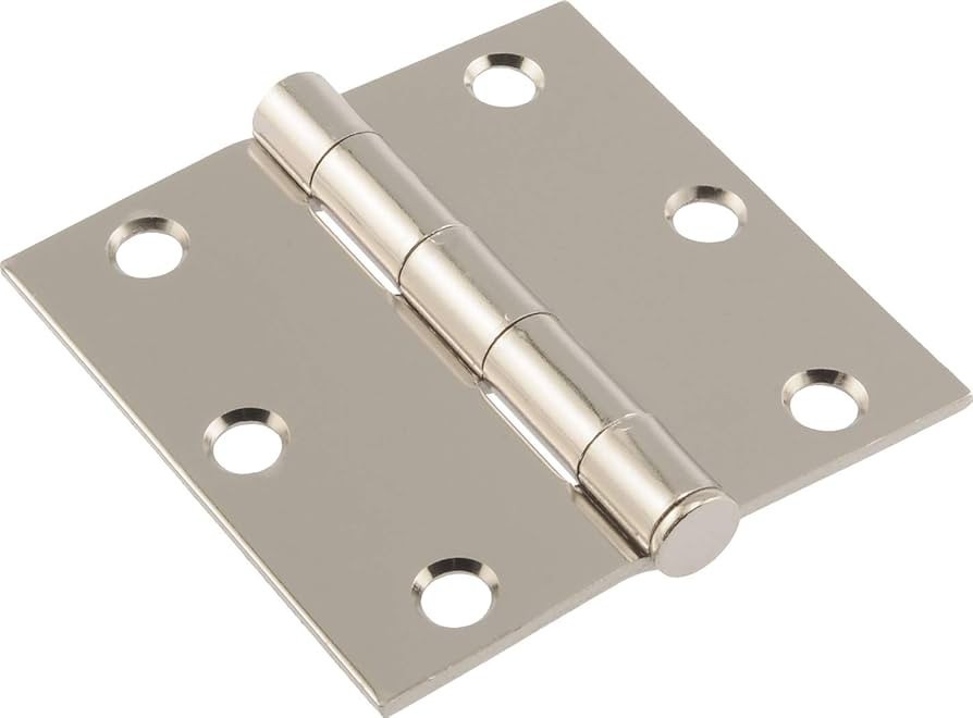 Hardware Essentials Square Corner Door Hinge Nickel (3")