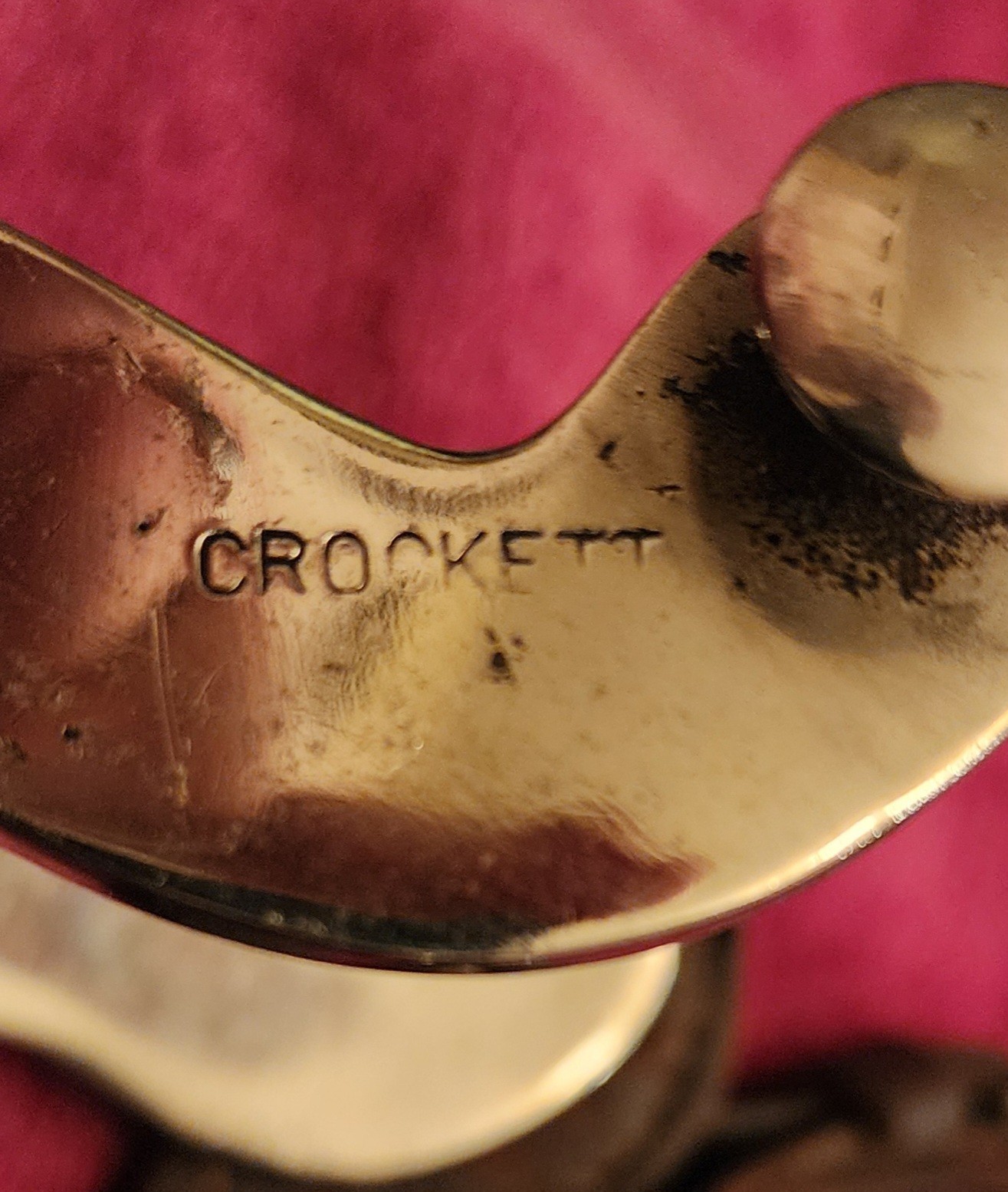 VINTAGE CROCKETT HANDCRAFTED, HAND ENGRAVED WESTERN SPURS .