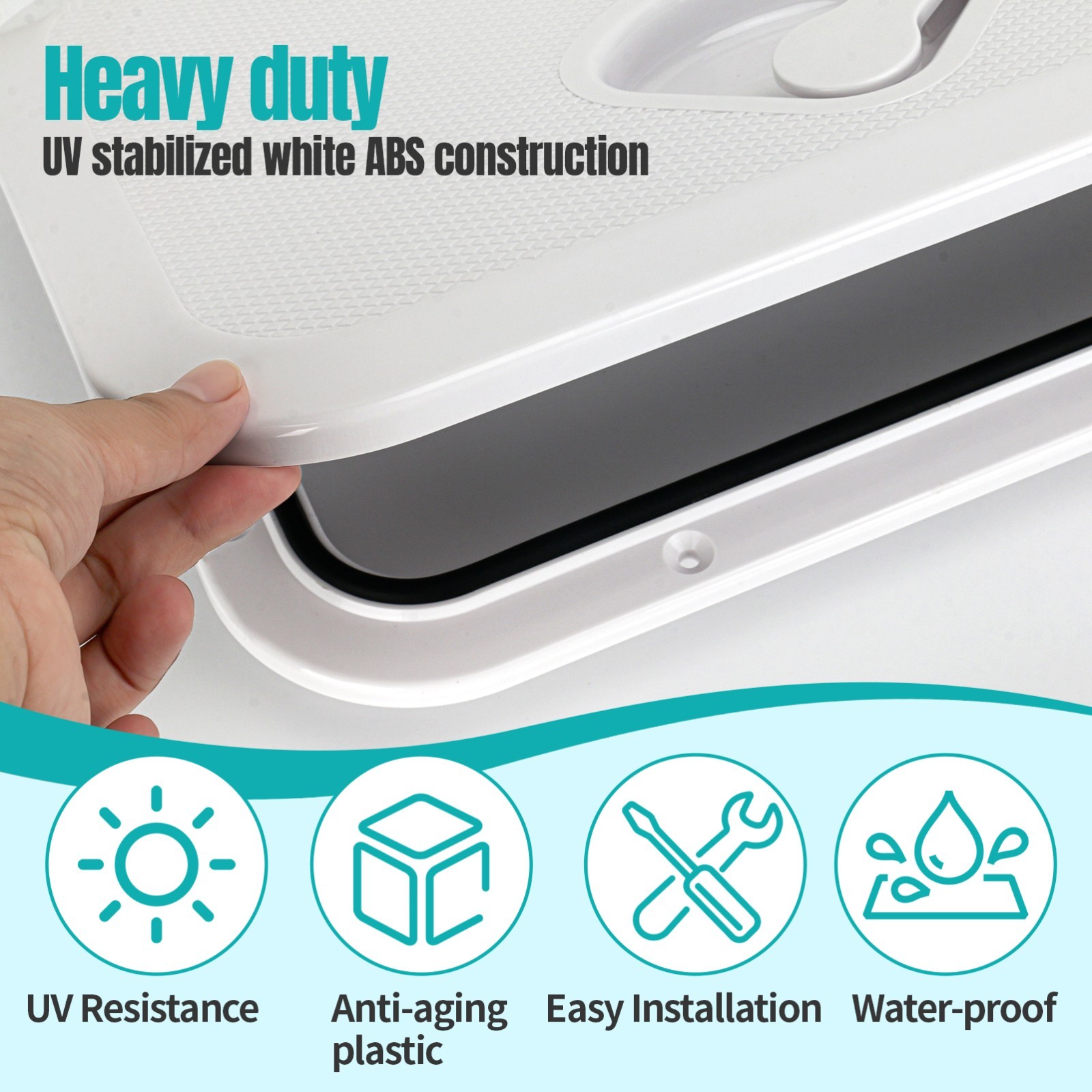 Marine Deck Access Hatch 15" White Rectangle Boat Hatch Lid Cover