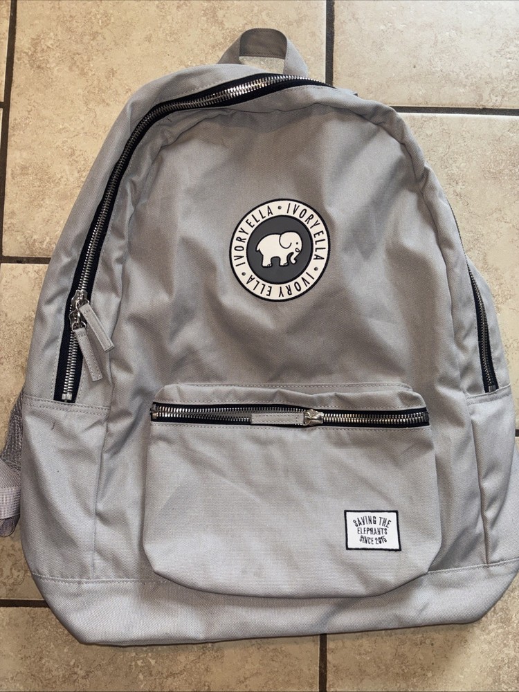 Ivory Ella Gray Large Size Backpack Saving The Elephants 2017 Edition
