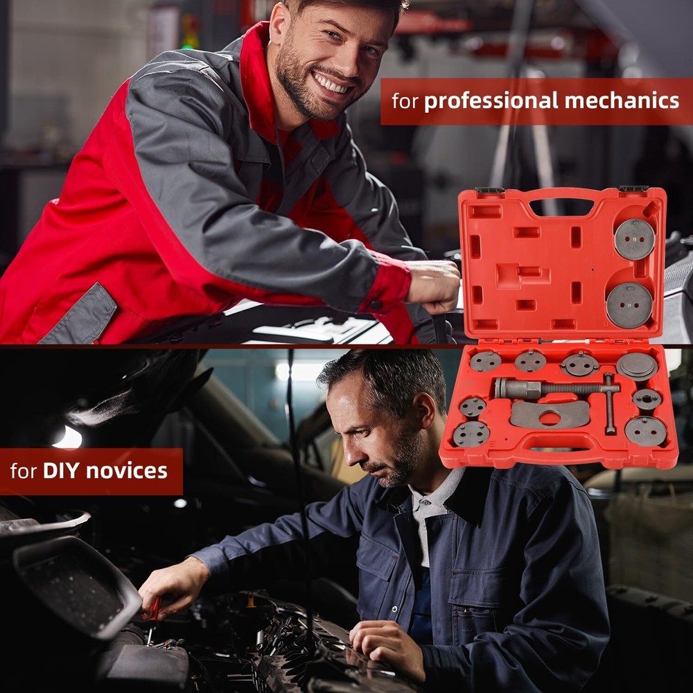 12 Pcs Disc Brake Caliper Tool Wind Back Rewind and Piston Compression Tool Kit