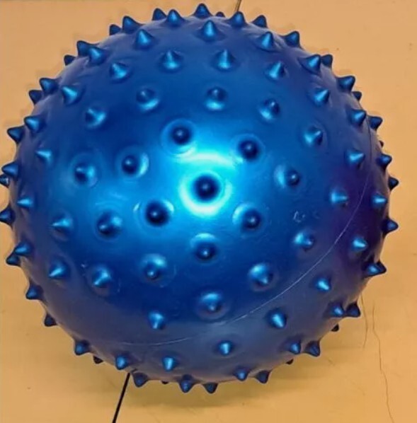 Softy Bumpy Knobby Lumpy Spiky Nobby Bouncy Sensory ADHD Inflatable Ball 7" BLUE