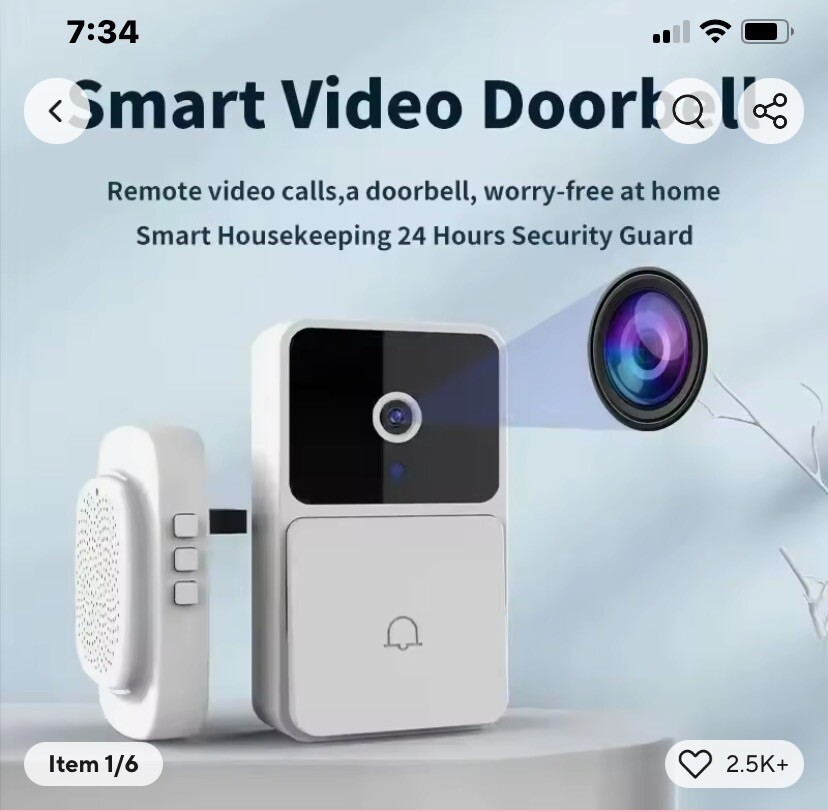 wifi wireless video doorbell camera 2-way intercome