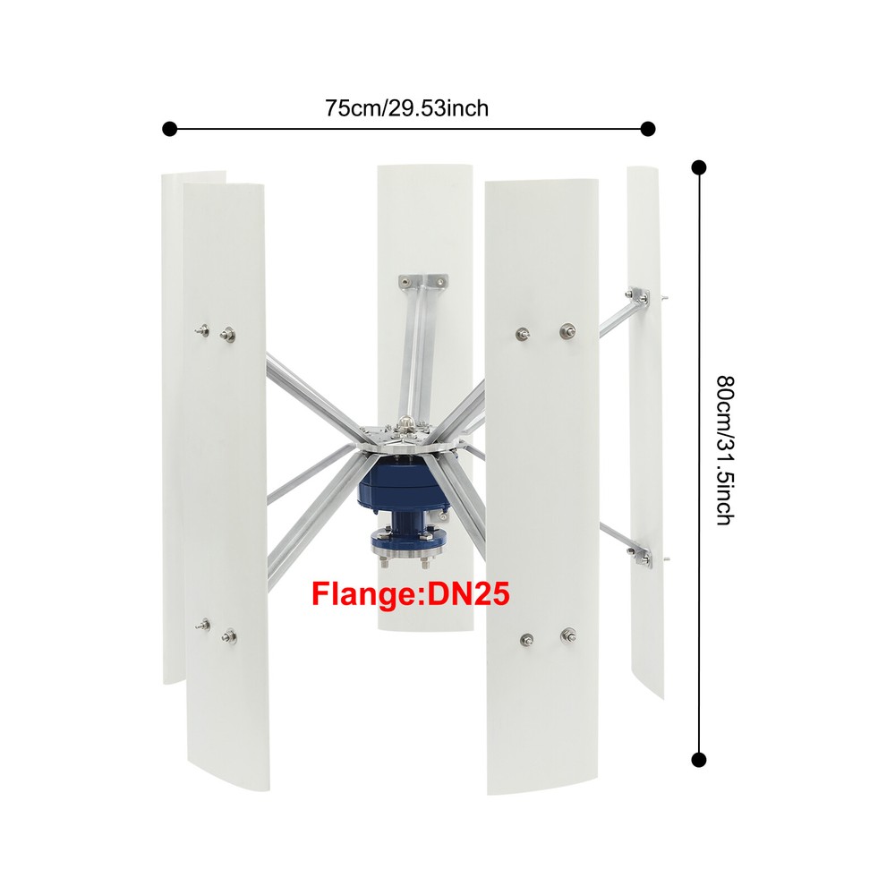 100W 12V Vertical Axis Wind Power Turbine Generator Windmill Kit with Controller