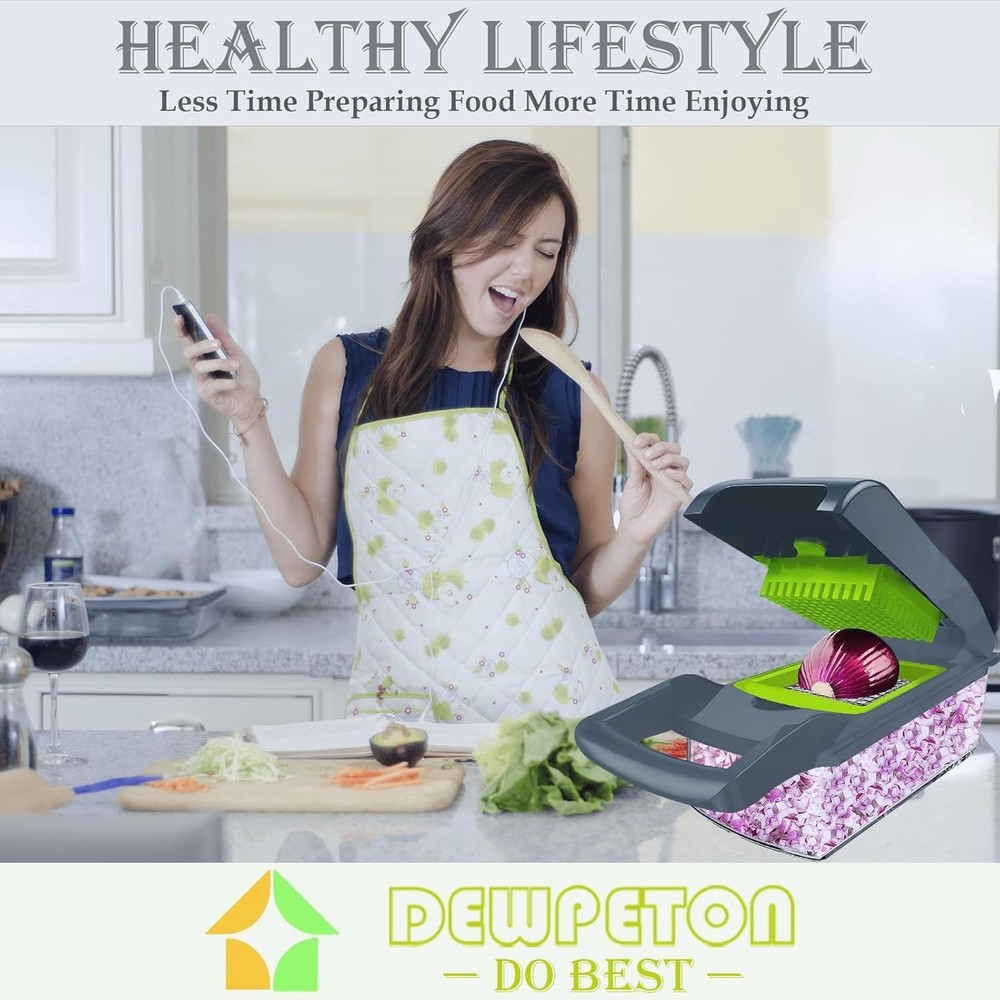 Multi-Functional Vegetable Chopper with 8 Blades - Deliciously Simple Cooking