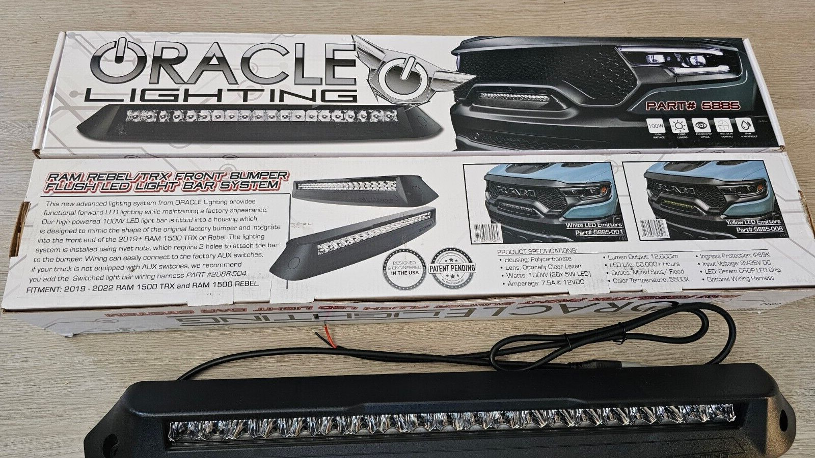 New Oracle Lightning front bumper LED light bar for 2021-24 Dodge Ram 1500 TRX