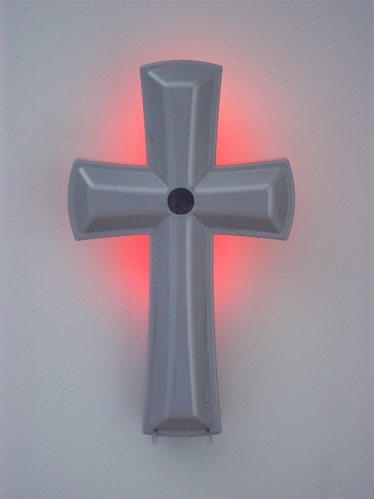 MEIRA Light Cross SILVER (motion sensor controlled 10" illuminating wall cross)