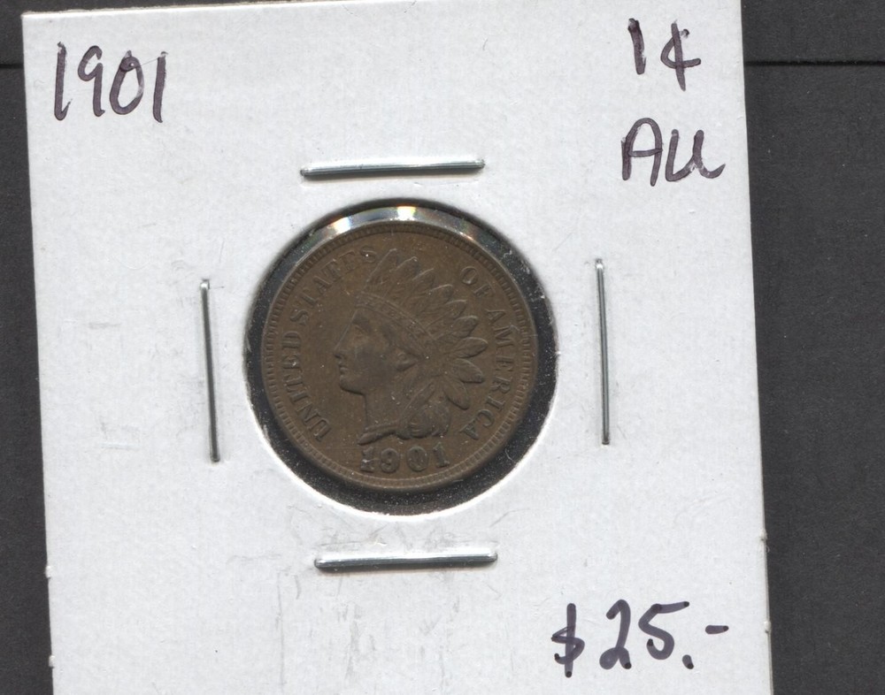 1901- India Head Cent- AU