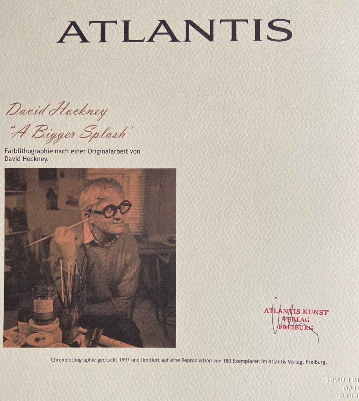 David Hockney Lithograph COA Original Signed In Pen Numbered In Pencil