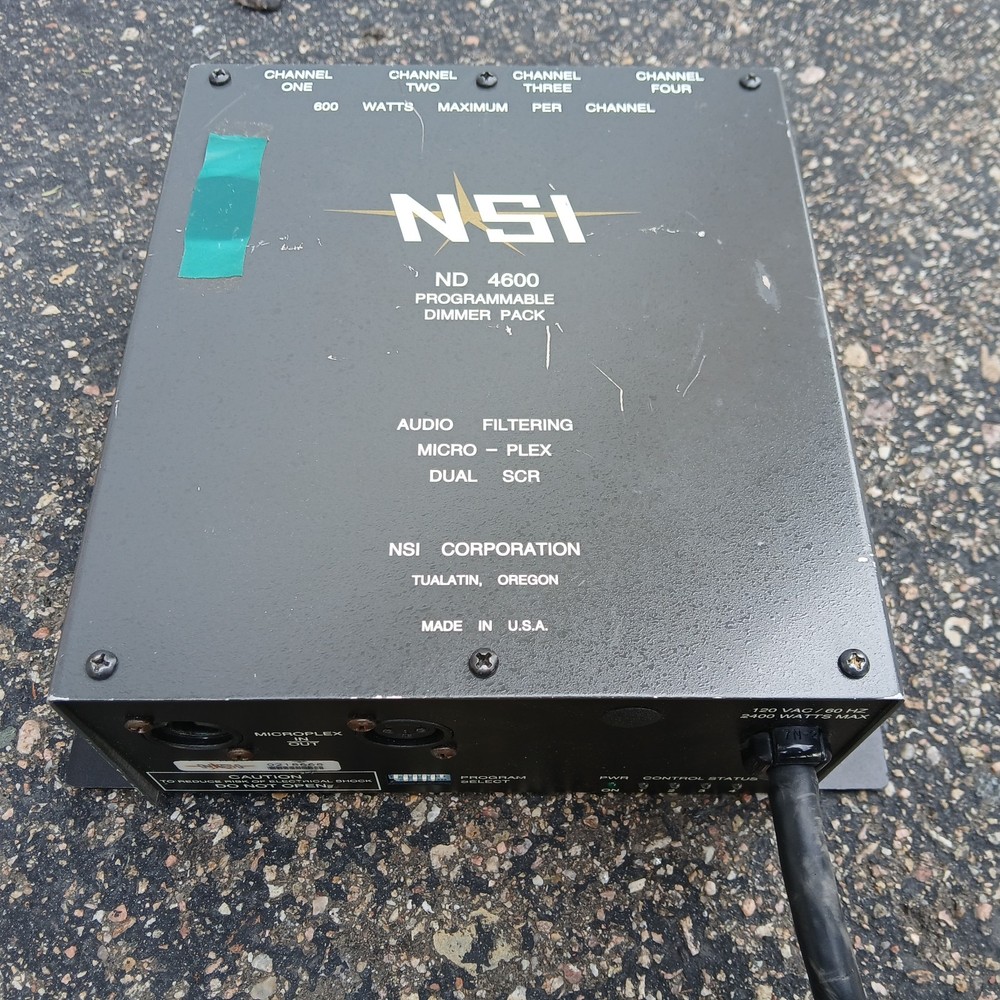 NSI ND 4600 4-Channel Dimmer Pack  Programmable Microplex 8 Outlets