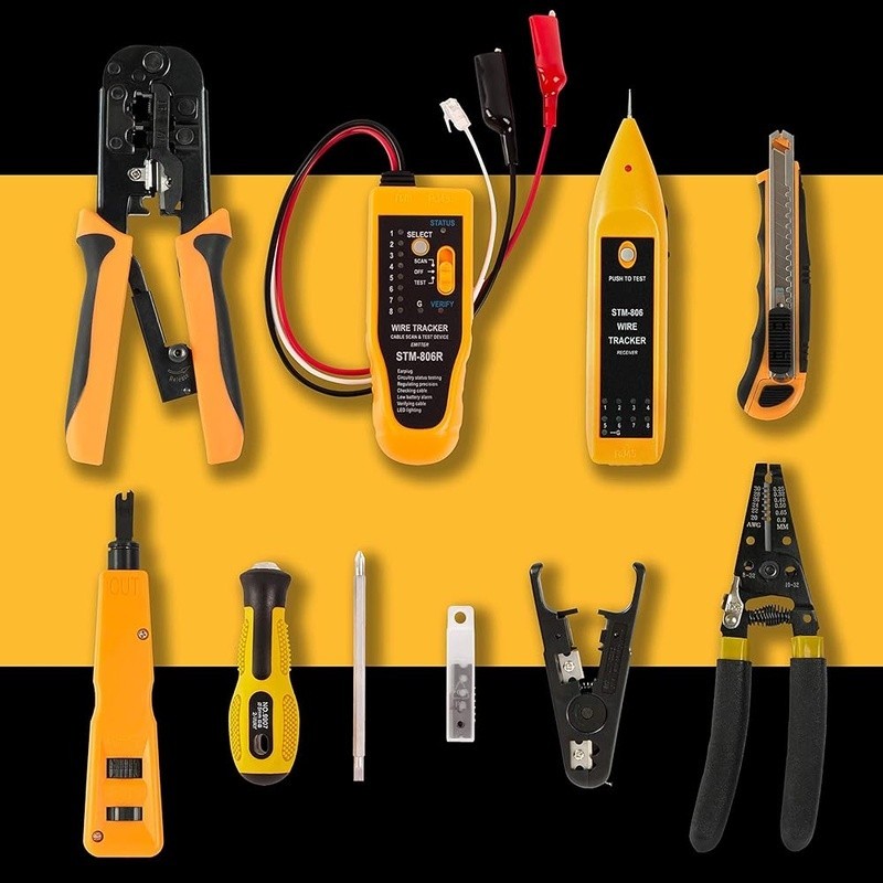 Lightweight Network Tool Kit Crimper Tester Punch Down Screwdriver Utility Knife
