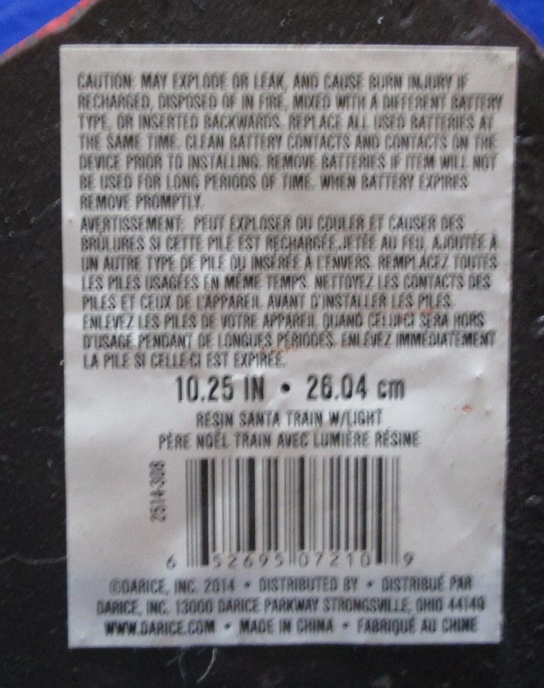 Christmas train with Santa as engineer, resin