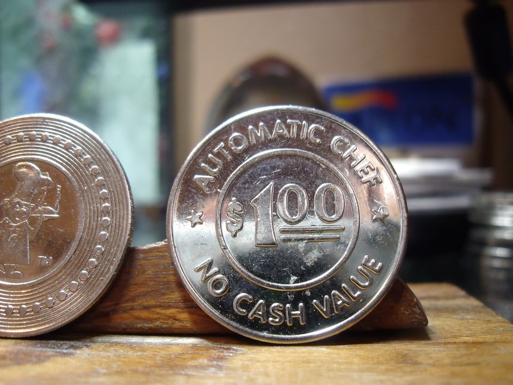 AUTOMATIC CHEF Token GOOD FOR $1 (You get 2) Shows Chef with Hat
