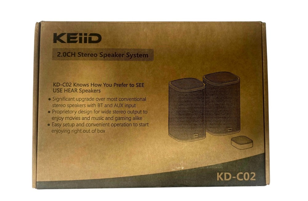 Wireless Bluetooth Desktop Speakers with Touch Control Pod - Walnut & Steel -...