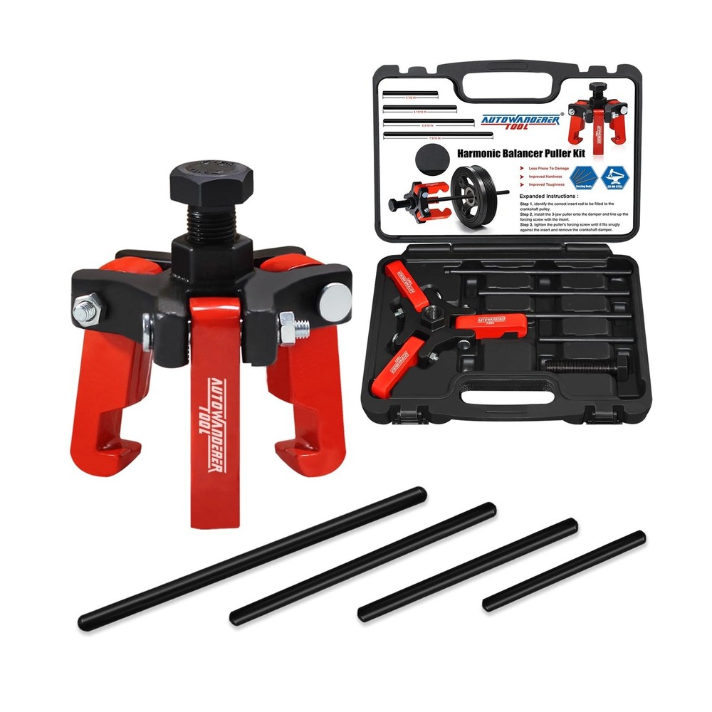 AutoWanderer Tool Harmonic Balancer Puller with Adjustable 3-Ja... FAST USA SHIP