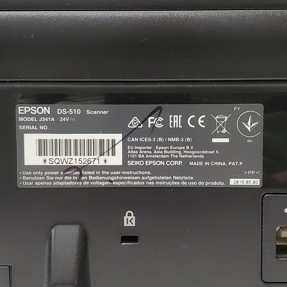 Epson DS-510 Color Document Scanner NO ADAPTER 1K Page Count Duplex