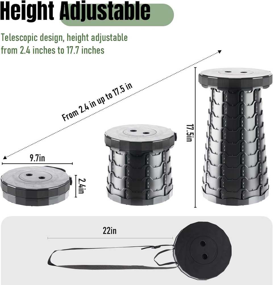 Upgraded Foldable Stool Thickened, Portable Collapsible Stool Retractable Stool