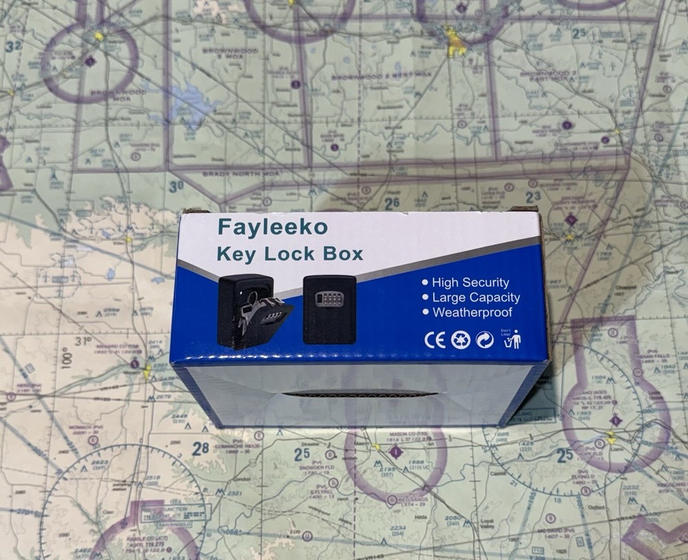 Fayleeko Key Lock Box Wall Mounted 4 Digit Combination Outside / Inside Use